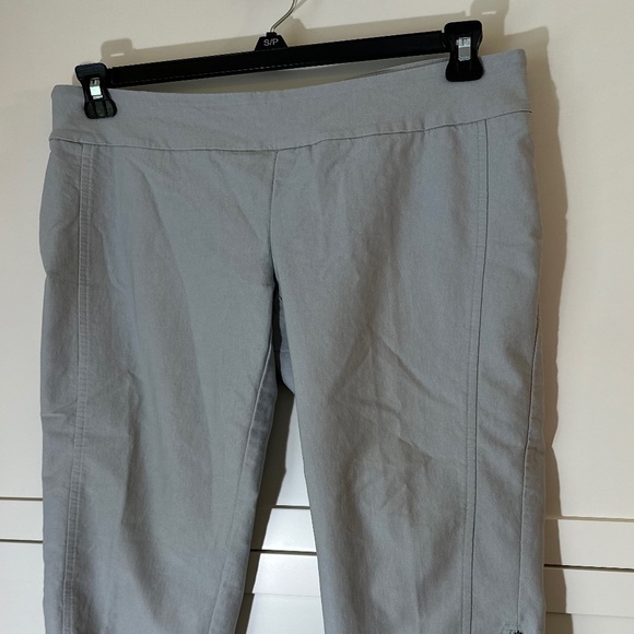 Up! stretch rayon capri pants;  Women's size US 8; Light blue cement gray colour - Picture 5 of 11